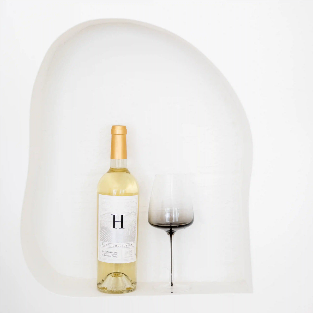 Dark Smoke Stem White Wine Glasses (Set of Two)