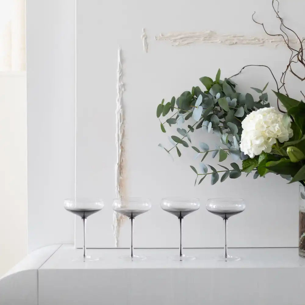 Smoke Stem Coupe Glasses